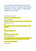 TEXAS NURSING JURISPRUDENCE EXAM&vert;LATEST UPDATED 2026&sol;2027 &vert;A COMPLETE SOLUTION ALL ANSWERS GET IT 100&percnt; CORRECT &vert;VERIFIED BEST GRADED A&plus; FOR SUCCESS