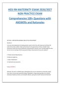 HESI RN Maternity Exam 2026&sol;2027 NGN Practice Exam &vert; 100&plus; Questions with Answers & Detailed Rationales