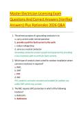 Master Electrician Licensing Exam &lpar;2026&rpar; &ndash; Practice Questions&comma; Verified Answers&comma; and Rationale