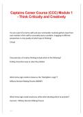 Captains Career Course &lpar;CCC&rpar; Module 1 &ndash; Think Critically and Creatively 2026&sol;2027 &vert; Study Guide & Exam Prep