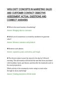WGU D077 CONCEPTS IN MARKETING SALES&NewLine;AND CUSTOMER CONTACT OBJECTIVE&NewLine;ASSESSMENT ACTUAL QUESTIONS AND&NewLine;CORRECT ANSWERS&NewLine;