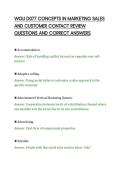 WGU D077 CONCEPTS IN MARKETING SALES&NewLine;AND CUSTOMER CONTACT REVIEW&NewLine;QUESTIONS AND CORRECT ANSWERS&NewLine;