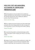 WGU D101 COST AND MANAGERIAL&NewLine;ACCOUNTING PA CERTIFICATION&NewLine;PREPARATION GUIDE&NewLine;