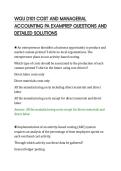 WGU D101 COST AND MANAGERIAL&NewLine;ACCOUNTING PA EXAMPREP QUESTIONS AND&NewLine;DETAILED SOLUTIONS&NewLine;