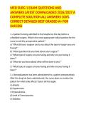 MED SURG 1 EXAM QUESTIONS AND ANSWERS LATEST DOWNLOADED 2026&sol;2027 A COMPLETE SOLUTION ALL ANSWERS 100&percnt; CORRECT DETAILED BEST GRADED A&plus; FOR SUCCESS