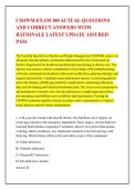 CSOWM EXAM 300 ACTUAL QUESTIONS &NewLine;AND CORRECT ANSWERS WITH &NewLine;RATIONALE LATEST UPDATE ASSURED &NewLine;PASS