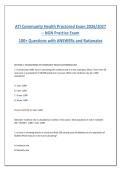 ATI Community Health Proctored Exam 2026&sol;2027&NewLine;&ndash; NGN Practice Exam&NewLine;100&plus; Questions with ANSWERs and Rationales&NewLine;