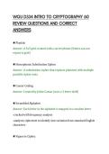 WGU D334 INTRO TO CRYPTOGRAPHY 60&NewLine;REVIEW QUESTIONS AND CORRECT&NewLine;ANSWERS&NewLine;