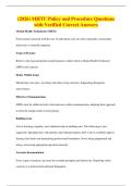 &lpar;2026&rpar; MHTC Policy and Procedure Questions&NewLine;with Verified Correct Answers