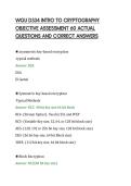 WGU D334 INTRO TO CRYPTOGRAPHY&NewLine;OBJECTIVE ASSESSMENT 60 ACTUAL&NewLine;QUESTIONS AND CORRECT ANSWERS&NewLine;