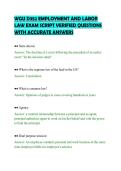 WGU D352 EMPLOYMENT AND LABOR&NewLine;LAW EXAM SCRIPT VERIFIED QUESTIONS&NewLine;WITH ACCURATE ANSWERS&NewLine;