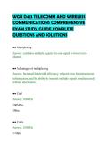 WGU D413 TELECOMM AND WIRELESS&NewLine;COMMUNICATIONS COMPREHENSIVE&NewLine;EXAM STUDY GUIDE COMPLETE&NewLine;QUESTIONS AND SOLUTIONS