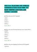 WGU D413 TELECOMM AND WIRELESS&NewLine;COMMUNICATIONS EXAM PREP TEST&NewLine;BANK VERIFIED QUESTIONS AND&NewLine;CORRECT ANSWERS&NewLine;