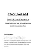 2365 Unit 614 Mock Exam Version A Key Topics & Practice Questions With Answers