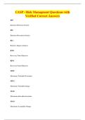 CASP - Risk Managment Questions with&NewLine;Verified Correct Answers