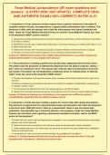 Texas Medical Jurisprudence &lpar;JP&rpar; exam questions and&NewLine;answers &colon; &lbrace;LATEST 2026&sol; 2027 UPDATE&rcub;  COMPLETE REAL&NewLine;AND AUTHENTIC EXAM &lbrace;100&percnt; CORRECT&rcub; RATED A&plus;&excl;&excl;&excl;