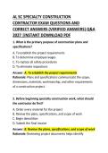 AL SC Specialty Construction Contractor Exam Questions and Correct Answers