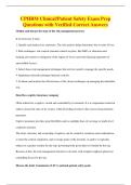 CPHRM Clinical&sol;Patient Safety Exam Prep&NewLine;Questions with Verified Correct Answers