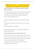 CPHRM Exam Prep &ndash; Legal and Regulatory&NewLine;Questions with Verified Correct Answers