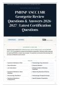 PMHNP ANCC LMR Georgette Review 525&plus; Questions & Answers 2026&sol;2027 &vert; Latest Certification Questions
