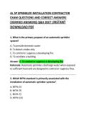 AL SP Sprinkler Installation Contractor Exam Questions and Correct Answers