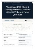 West Coast EMT Block 4 Exam 300&plus; Questions & Answers 2026-2027 ｜ Latest Exam Questions