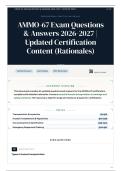 AMMO-67 Exam 50&plus; Questions & Answers 2026-2027 ｜ Updated Certification Content &lpar;Rationales&rpar;
