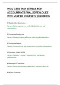 WGU D550 TASK 1 ETHICS FOR&NewLine;ACCOUNTANTS FINAL REVIEW GUIDE&NewLine;WITH VERIFIED COMPLETE SOLUTIONS