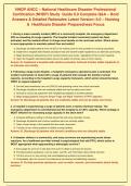 NHDP ANCC &ndash; National Healthcare Disaster Professional&NewLine;Certification &lpar;NHDP&rpar; Study  Guide 6&period;0 Complete Q&A &ndash; Bold&NewLine;Answers & Detailed Rationales Latest Version&colon; 6&period;0 &ndash; Nursing&NewLine;&  Healthcare Disaster Preparedness Focus