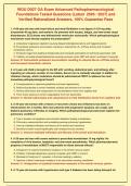 WGU D027 OA Exam Advanced Pathopharmacological&NewLine;Foundations Tested Questions &lpar;Latest  2026 &sol; 2027&rpar; and&NewLine;Verified Rationalized Answers&comma; 100&percnt; Guarantee Pass
