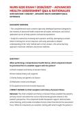 NURS 5220 EXAM 1 2026&sol;2027 &ndash; ADVANCED HEALTH ASSESSMENT Q&A & RATIONALES