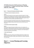 TFE 800&period;41 Interactive Field Experiences in Planning Learning Part 1 &vert; Complete Answered 5-Hour Classroom Reflection &vert; 2026 Update&period;