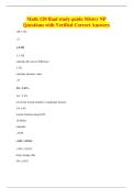 Math 120 final study guide Mistry NP&NewLine;Questions with Verified Correct Answers