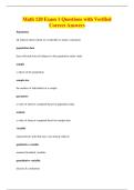 Math 120 Exam 1 Questions with Verified&NewLine;Correct Answers