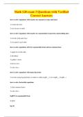 Math 120 exam 3 Questions with Verified&NewLine;Correct Answers