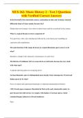 MUS 262&colon; Music History 2 - Test 3 Questions&NewLine;with Verified Correct Answers
