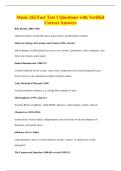 Music 262 Fact Test 1 Questions with Verified&NewLine;Correct Answers
