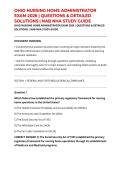 OHIO NURSING HOME ADMINISTRATOR EXAM 2026 &vert; QUESTIONS & DETAILED SOLUTIONS &vert; NAB NHA STUDY GUIDE