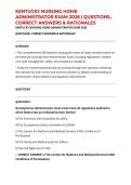 KENTUCKY NURSING HOME ADMINISTRATOR EXAM 2026 &vert; QUESTIONS&comma; CORRECT ANSWERS & RATIONALES