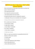 RBSM Exam Part 2 Questions with Verified&NewLine;Correct Answers