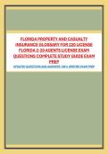 FLORIDA PROPERTY AND CASUALTY INSURANCE GLOSSARY FOR 220 LICENSE FLORIDA 2-20 AGENTS LICENSE EXAM QUESTIONS COMPLETE STUDY GUIDE EXAM PREP