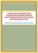 FLORIDA HEALTH INSURANCE EXAM QUESTIONS AND ANSWERS COMPLETE HEALTH INSURANCE STUDY GUIDE LICENSE EXAM PREP PRACTICE TEST
