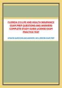 FLORIDA 215 LIFE AND HEALTH INSURANCE EXAM PREP QUESTIONS AND ANSWERS COMPLETE STUDY GUIDE LICENSE EXAM PRACTICE TEST&NewLine;