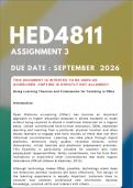 HED4811 Assignment 3 &lbrace;COMPLETE ANSWERS&rcub; Due Date - September 2026
