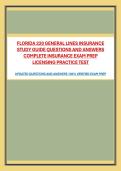 FLORIDA 220 GENERAL LINES INSURANCE STUDY GUIDE QUESTIONS AND ANSWERS COMPLETE INSURANCE EXAM PREP LICENSING PRACTICE TEST