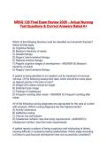 NRSG 126 Final Exam Review 2026 &ndash; Actual Nursing Test Questions & Correct Answers Rated A&plus;