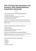 FCR 110 Post Test Questions and Answers 2026 Update&semi;Defense Acquisition University