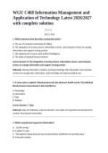 WGU C468 Information Management and Application of Technology Latest 2026&sol;2027 with complete solution