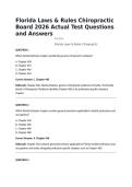 Florida Laws & Rules Chiropractic Board 2026 Actual Test Questions and Answers