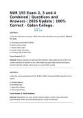 NUR 155 Exam 2&comma; 3 and 4 Combined &vert; Questions and Answers &vert; 2025 Update &vert; 100&percnt; Correct &ndash; Galen College&period;